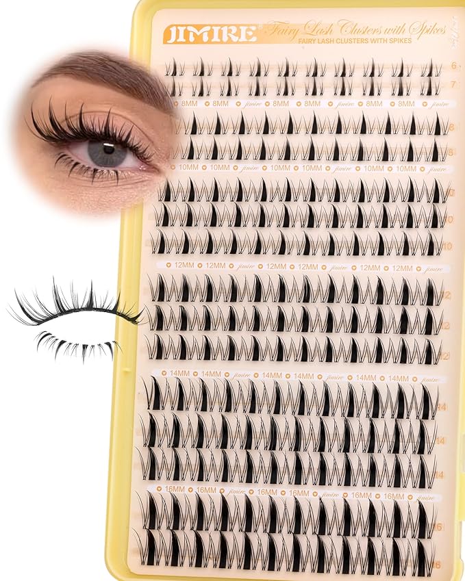 Manga Lash Clusters Wispy Lashes Clusters Natural Look Natural Eyelash Clusters Eyelash Extensions 8-16MM Fairy Individual Lashes with Bottom Lashes 6-7mm