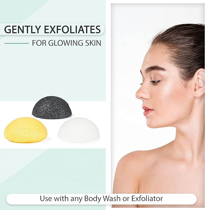 pureSOL Konjac Sponge - Original - Facial Sponge, Sponge, Eco-Friendly - Gentle Exfoliating Sponge, Deep Cleansing, Improved Skin Texture - Konjac Facial Cleansing Sponge