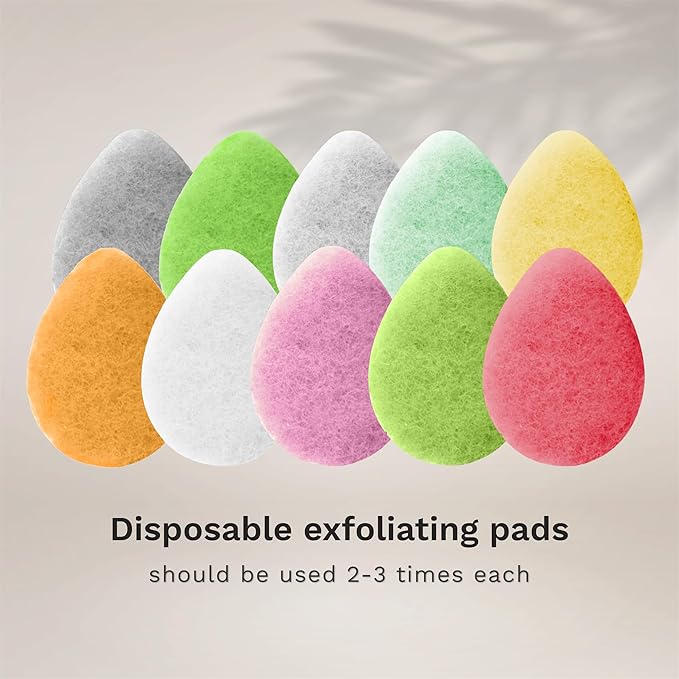 KOL Face Scrubber Pads, Lemon Infused Exfoliating Facial Cleansing Sponges for Daily Face Wash and Makeup Removal, 6 Count