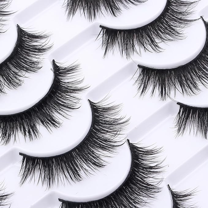 False Eyelashes 20 Pairs 16mm Long Lashes Manga Volume Look Wispy Lashes Faux Mink Lashes 3D Fluffy Cat Eye Lashes (style 20-068)
