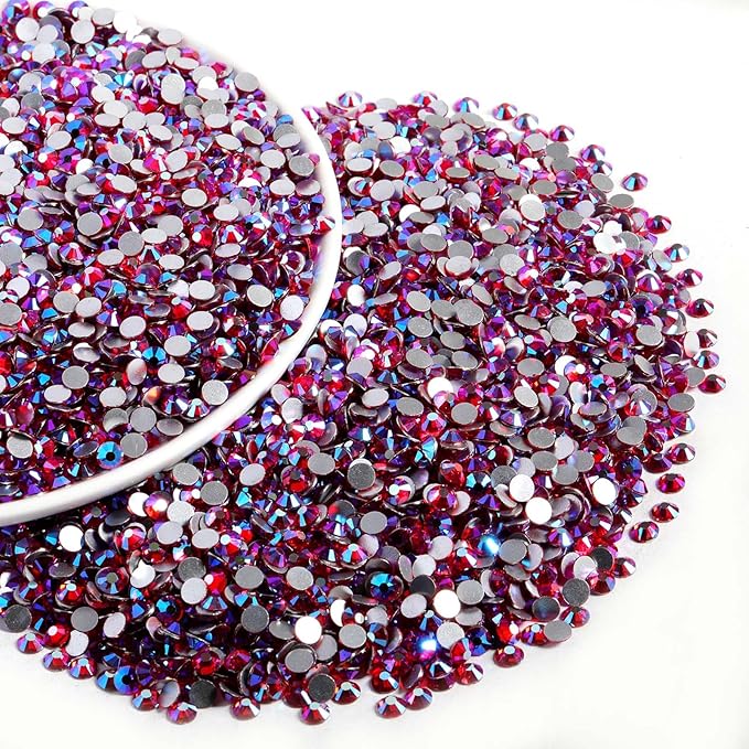 Beadsland Flatback Rhinestones Bulk,14400pcs Rhinestones for Nails Crafts Clothes DIY Decoration, Light Siam AB, SS16, 3.8-4.0mm