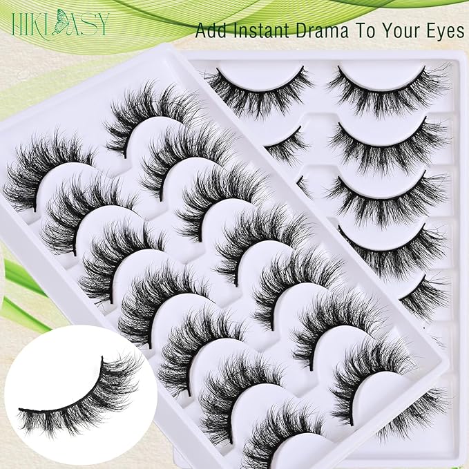 SinuVelve Manga Lashes 14mm Wispy Fake Eyelashes,Super Soft Natural Lash Strips For Everyday,False Lashes Cat Eye D Curl Thin Band, Pestañas Postizas Lashes Reusable 25 times By Hiklasy