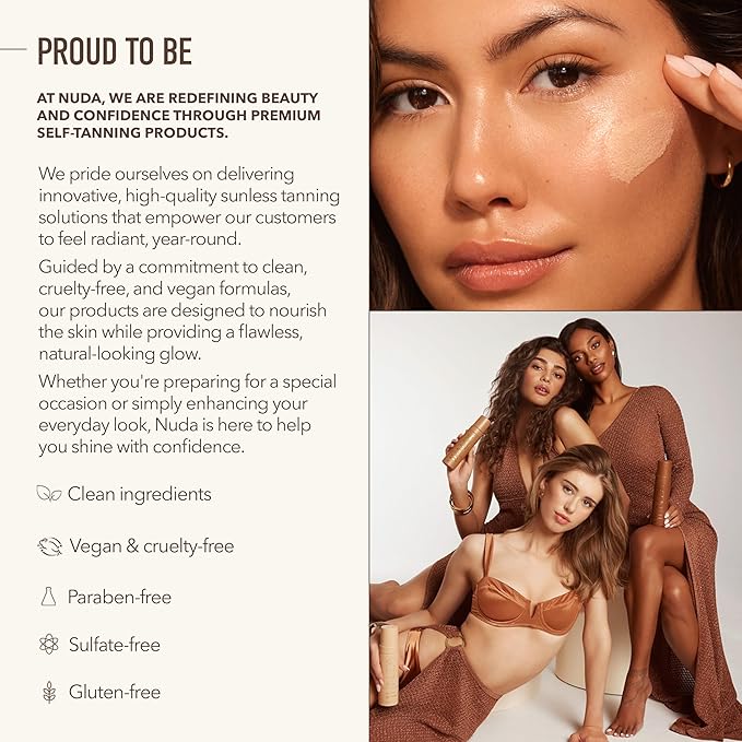 Nuda CloudMist, Medium to Dark | Lightweight Hydrating Face Tan Mist | Made with Aloe Vera and White Tea Extract | Buildable Clear Water Spray Self Tanning Solution, Cruelty Free, (75 mL)