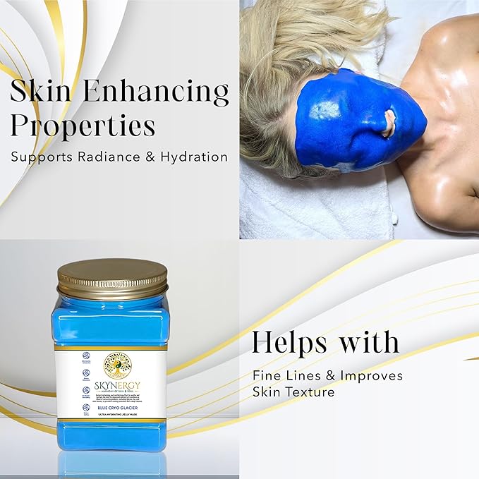 Blue Cryo Glacier Jelly Mask - Professional Peel Off Jelly Mask for Hydration & Glow - Vajafacial Jelly Mask - Spa Grade Skincare Mask for Home Use, Hydro Glo Mask |12 Applications (30 Fl Oz)