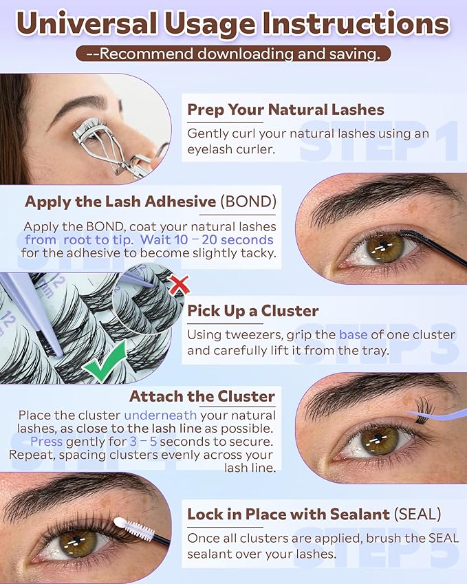 Goddvenus Wispy Lash Clusters Kit Eyelash Clusters Natural Cluster Eyelash Extensions Kit 10-16mm CC Curve Lash Extension Kit For DIY