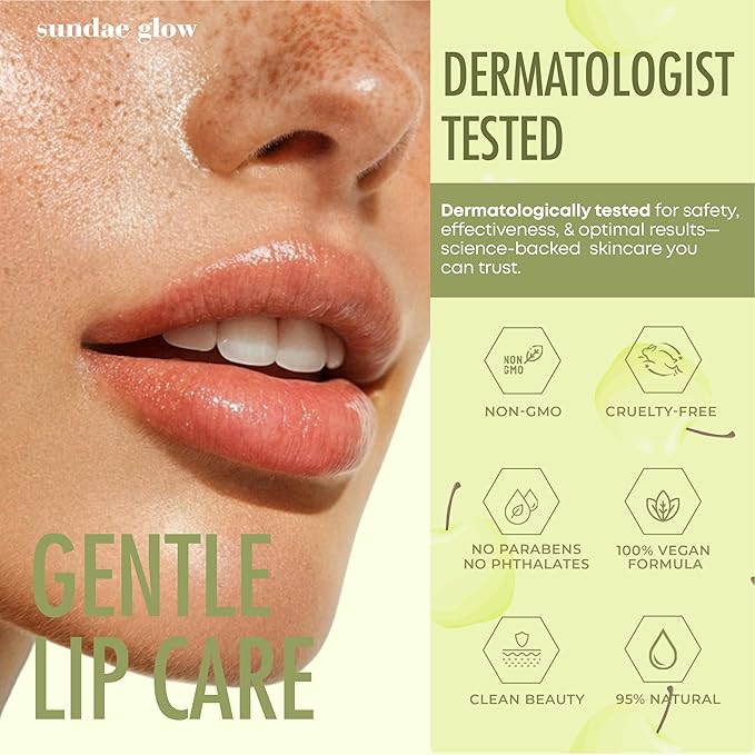 Sundae Glow Lip Mask & Scrub – Apple, Pear, Cherry & Mint – Hydrates, Exfoliates, Softens, Repairs Dry & Chapped Lips – Dermatologist Tested, Korean Skin Care – Vegan, Clean Beauty – Duo Pack