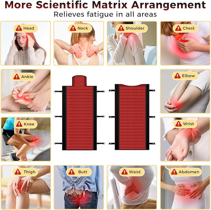 Full Body Red Light Therapy Mat, 2in1 LEDs (660nm& 850nm) Red Light Therapy Blanket, Premium Material, Adjustable Timer & Intensity (2570 LEDs) (2570 LEDs)