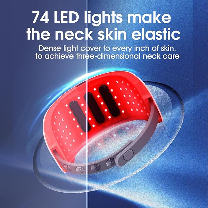 Neck Firming Device, Neck Tightening Machine Wrinkles Remover for Neck Lift, Led Red Blue Green Light