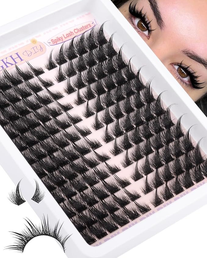 YDAGKH Lash Clusters Fox Eye Spikes Eyelash Extension Wispy Manga Cluster Eyelashes Fairy Spiky Cluster Eyelash Extensions 144Pcs Cat Eye Individuals Lashes Long DIY Volume Anime Lash Extension