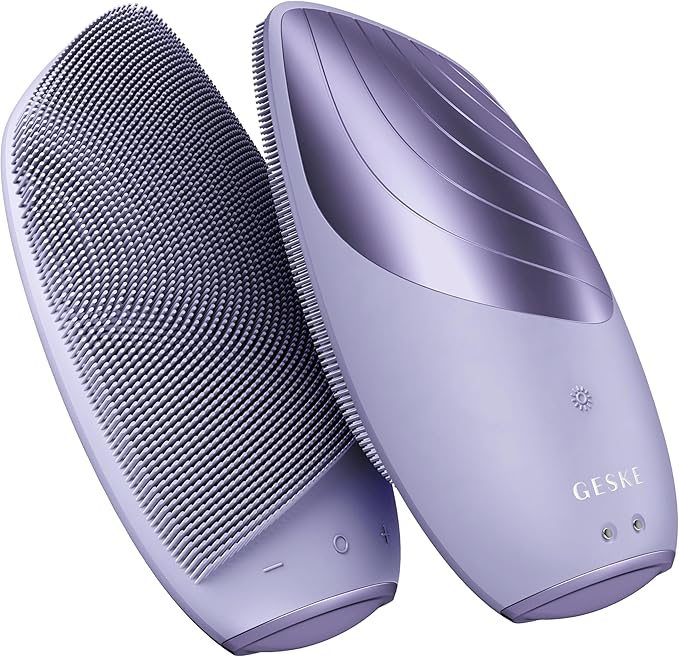GESKE SmartAppGuided Sonic Thermo Facial Brush | 6 in 1 | Skin Cleansing | Cleansing Brush with Thermal Function | Electric Facial Massager