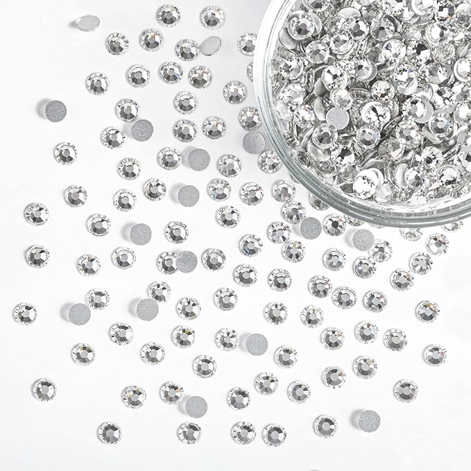 Beadsland Flatback Rhinestones Bulk,2880pcs Crystal Rhinestones for Nails Crafts Clothes DIY Decoration, Transparent, SS30, 6.3-6.5mm