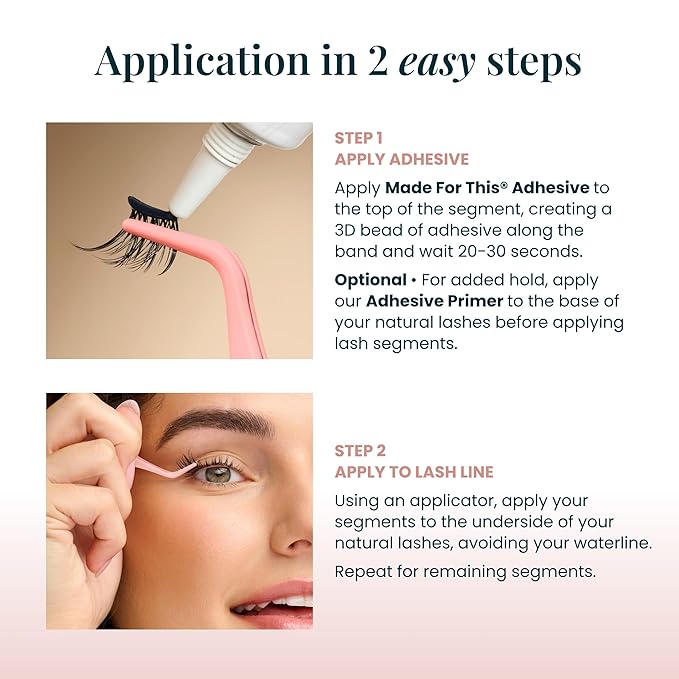 FlutterHabit Bestie Ready Set Starter Kit, DIY Eyelash Extensions, Lash Clusters for Women, Professional Quality At Home Eyelash Extension Kit, Natural False Lashes, 3 Lash Sets, Lash Glue Included
