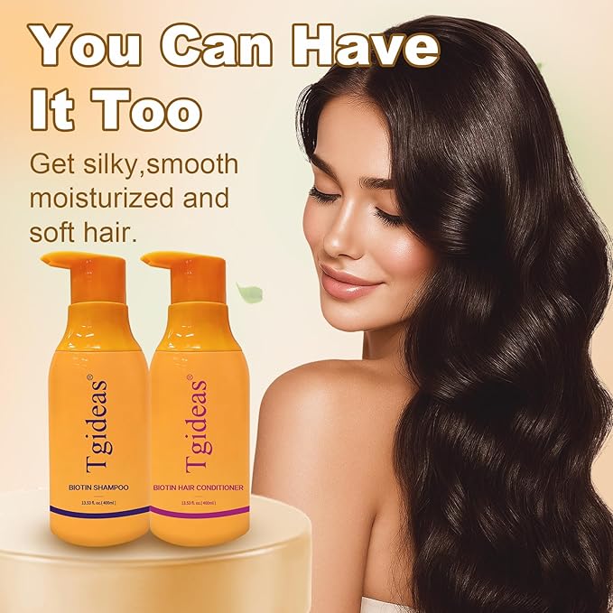 Tgideas Anti-Thinning Biotin Shampoo & Conditioner Set for Thinning Hair Women and Men Hair Loss-Thickening & Strengthening Shampoo - 13.53 fl.oz x 2