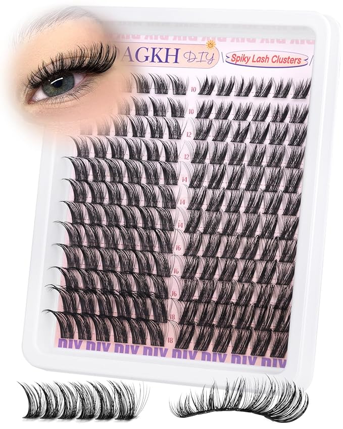 Wispy Lash Clusters Cat Eye Spiky Cluster Eyelash Extensions Feathered Cluster Lashes Fairy Spikes Eyelash Clusters Fox Eye 10-18mm Volume Anime Individual Lash Extension 144Pcs