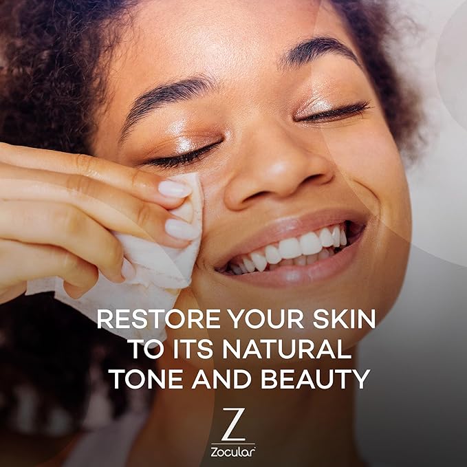 Zocular ZocuZap Face Wipes – Moisturizing Face Cleansing Wipes for Makeup Removal & Gentle Exfoliation with Natural Okra Complex – 15 Count