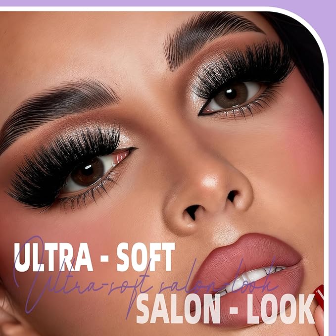 B&Q Fluffy Lash Clusters Kit UltraSoft Cluster Eyelash Extensions, 300D Volume Eyelash clusters 10-18mm Lash Extension Kit, D Curl Individual Lashes kit with lash Applicator Tool (300D Set)