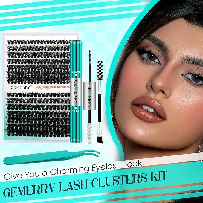 Eyelash Clusters Fluffy Lash Clusters Thick 280pcs Cluster Eyelash Extensions DIY At Home Individual Lashes Cluster Lashes by GEMERRY(100P-15-20mm)