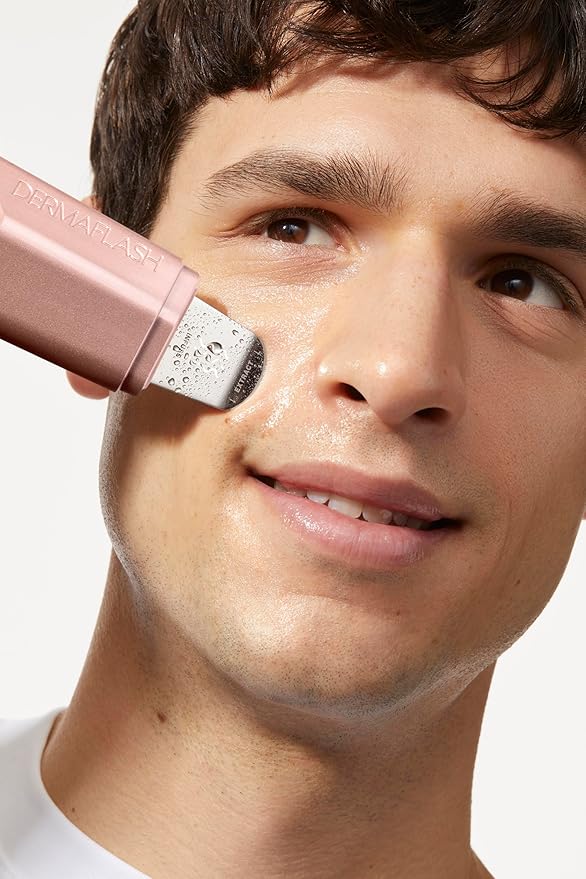 DERMAFLASH DERMAPORE+ Skin Care Device, Ultrasonic 2-in-1 Pore Extractor and Skincare Infuser, Rose Gold