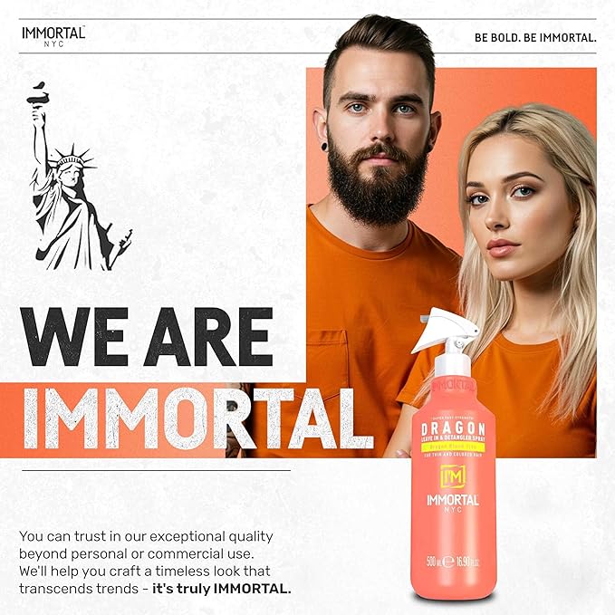 Immortal NYC Dragon, Leave-in Conditioner and Detangler Spray, 17 oz, For Thin and Colored Hair