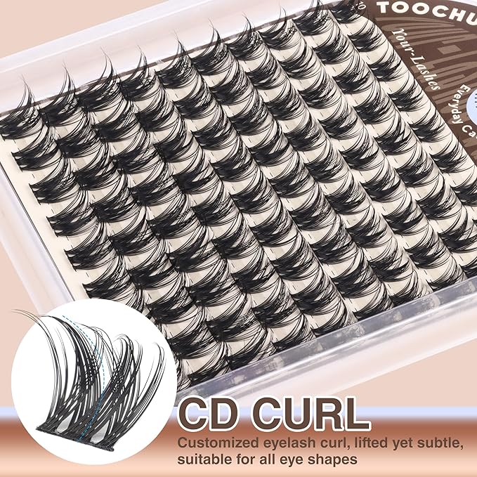 Natural Lash Clusters Kit Wispy Eyelash Clusters Kit Thin Band DIY Lash Extension Kit 10-16mm Eye Lashes Individual Fake Eyelashes Extensions Kit with Lash Bond and Seal by TOOCHUNAG