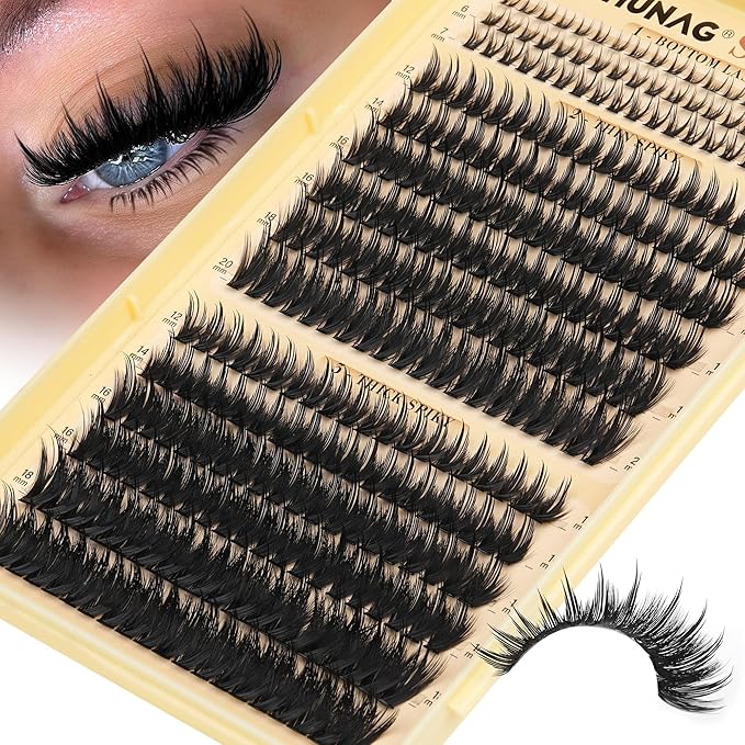 Spiky Manga Lash Clusters 12-20mm Anime Eyelash Clusters 300pcs Cluster Eyelash Extensions Fairy Eyelashes Cluster with Bottom Individual Lashes 80D+100D Volume DIY Lash Extension by TOOCHUNAG