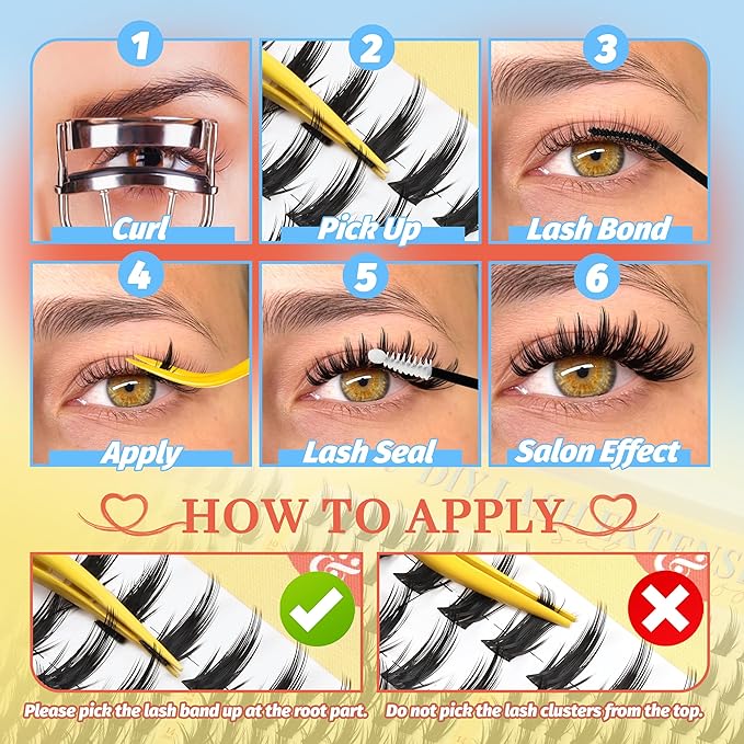 Fyonas Manga Lash Clusters Kit Spiky Anime Cluster Eyelash Extensions 270Pcs D Curl Volume Fluffy Eyelash Clusters 10-16mm DIY Fairy Wispy Individual Lashes Kit Natural Look (Crystal Spire Kit)