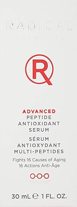 Radical Skincare Advanced Peptide Antioxidant Serum - Repairs and Smooths Skin to Reduce Wrinkles & Improve Elasticity - For All Skin Types - Paraben Free - Clinically Proven Results (1 Fl Oz, 2 Pack)