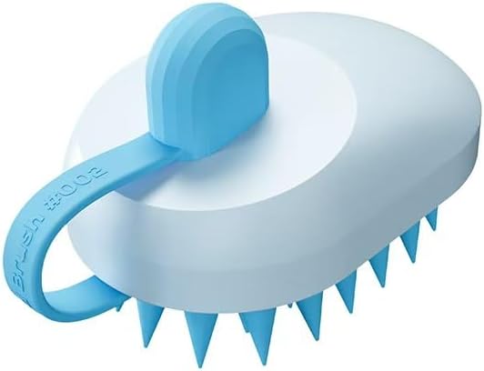 Hair Scalp Massager Brush, Cute Mouse Shape Shampoo Brush Scalp Scrubber, Wet/Dry Use, Scalp Massager for Hair Growth, Eliminates Dandruff for Men & Women (Light Blue)