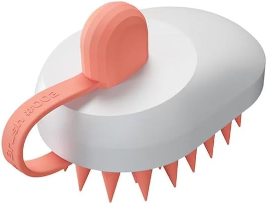Hair Scalp Massager Brush, Cute Mouse Shape Shampoo Brush Scalp Scrubber, Wet/Dry Use, Scalp Massager for Hair Growth, Eliminates Dandruff for Men & Women (White)