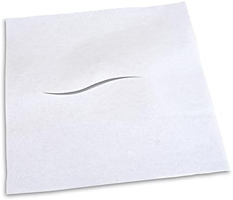 BodyMed Headrest Paper Tissue Sheets – Tissue Paper Squares for Chiropractic Exam Table or Massage Table – White – 12-Inch x 12-Inch – with Nose Slit (1,000 per box)