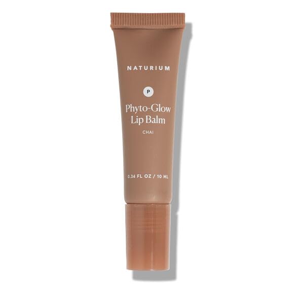 Naturium Phyto-Glow Lip Balm, Hydrating Lip Care with a Glossy Finish, 0.34 oz Chai