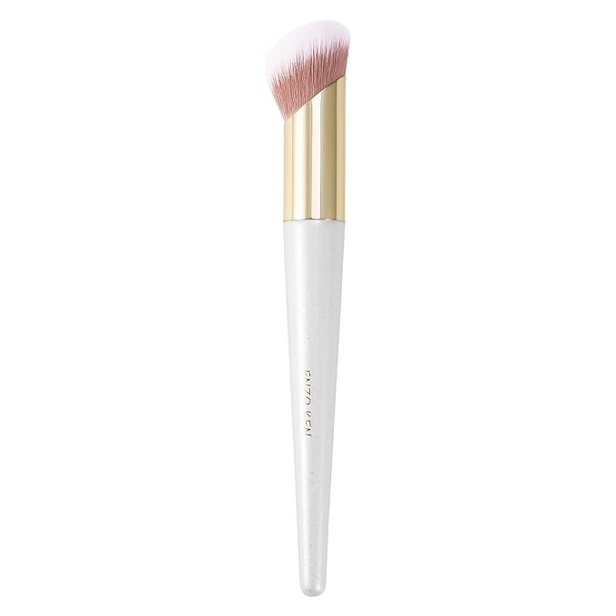Angled Foundation Brush for Liquid Makeup, Cream Contour Brush for Cream Makeup, Liquid Foundation Brush, Liquid Foundation Makeup Brushes for Liquid Foundation. (White, 161L)