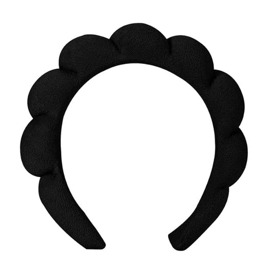OCTAZI Soft Puffy Headband for Washing Face – Terry Cloth Skincare & Makeup Removal Hair Band for Women & Girls | Non-Slip Bubble Spa Headbands for Facial, Exfoliating, Bath & Beauty Routine