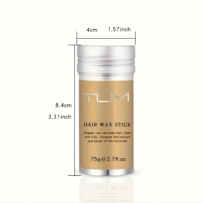 QINGFANGLI Hair Wax Stick, Strong Hold 24 Hours Matte Hair Styling Wax, Non Sticky No White Residue, Portable Solid Hair Wax for Short to Medium Hair, Easy to Apply & Wash Out, 2.7oz/75g