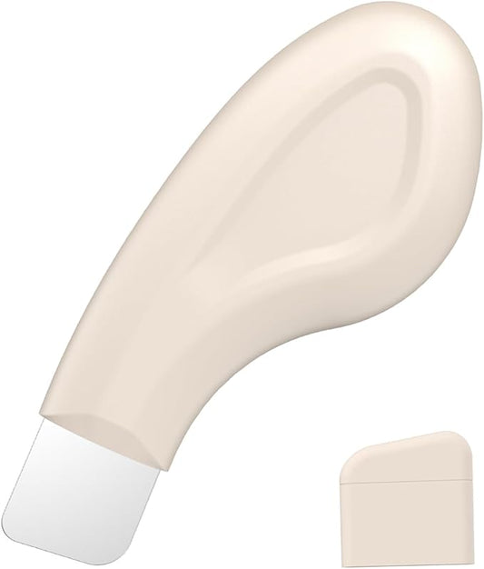 Sookga Blackhead Remover Tool, Silicone Face Scraper for Deep Cleansing, Skin Scrubber Face Spatula, Nose Blackhead Remover, Skin Care Tool for Men and Women (Beige)