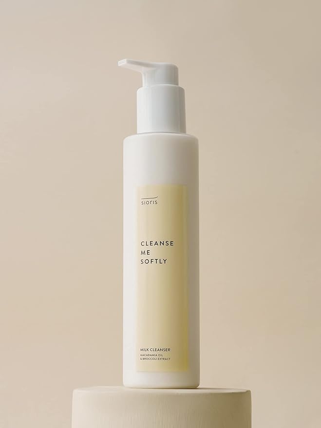 SIORIS Cleanse me softly milk cleanser, Citrus scent, Vegan, Daily gentle skin cleanser, natural citrus 62.6% water, Macadamia seed oil, cleansing milk for dry and sensitive skin