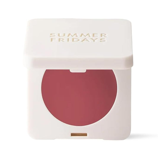 Summer Fridays Blush Butter Balm - Skincare-Infused Hydrating Cream Blush with Hyaluronic Acid, Ceramides, & Shea Butter for a Dewy Flush of Color - Cheek and Lip Tint - Dusty Rose (0.14 Oz)