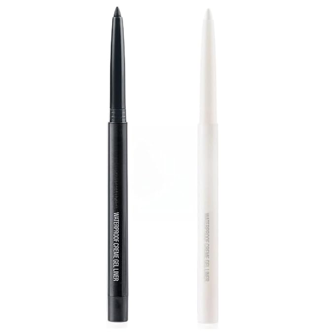 eyeliner pencil retractable eyeliner creamy pigmented smudge proof eye liner pen Black & White