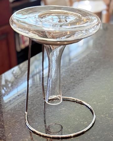 Wine Decanter Drying Stand with Rubber Coated Top to Prevent Scratches, Wine Decanter Drying Rack for Standard and Large Wine Decanters, Wine Decanter NOT Included, (with Cleaning Brush)