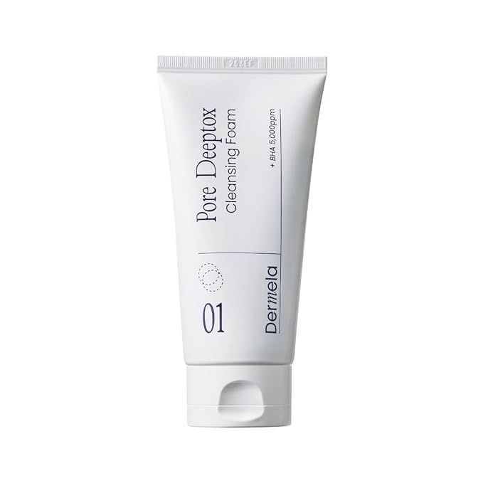 Pore Deeptox Cleansing Foam, Charcoal + BHA & Succinic Acid, One-Step Pore-Purifying Cleanser, 10-Weight Hyaluronic, 4.06 fl oz (120 mL) | Korean Face Wash for Oily & Sensitive Skin