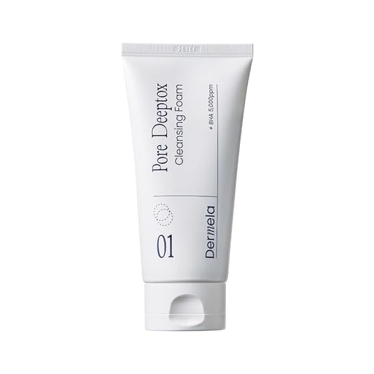 Pore Deeptox Cleansing Foam, Charcoal + BHA & Succinic Acid, One-Step Pore-Purifying Cleanser, 10-Weight Hyaluronic, 4.06 fl oz (120 mL) | Korean Face Wash for Oily & Sensitive Skin