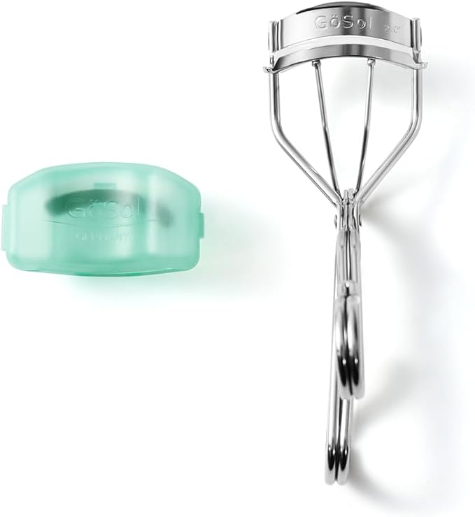 GöSol Eyelash Curler w/3 Replacement Pads (Soft/Medium/Firm) - Professional Lash Curler for Natural, Fake, Curly or Straight Lashes, Includes Protective Cover