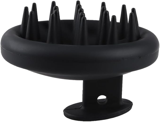 KOENWEENI Silicone Scalp Massager Shampoo Brush Scrubber with Soft Bristles Exfoliator for Shower Dandruff Removal Wet Dry Hair Growth and Care Black