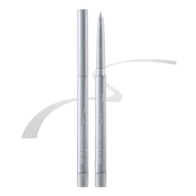 eyeliner pencil retractable eyeliner creamy pigmented smudge proof eye liner pen Shimmer Silver