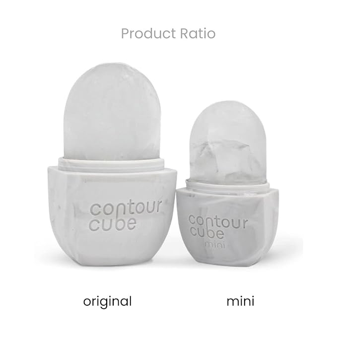 Contour Cube Original - Ice Roller for Sculpting & De-Puffing - Face Ice Roller & Massager with BPA-Free Silicone - Ice Mold for Face - Skin Care Tools for Daily Skincare (180ml) - Marble