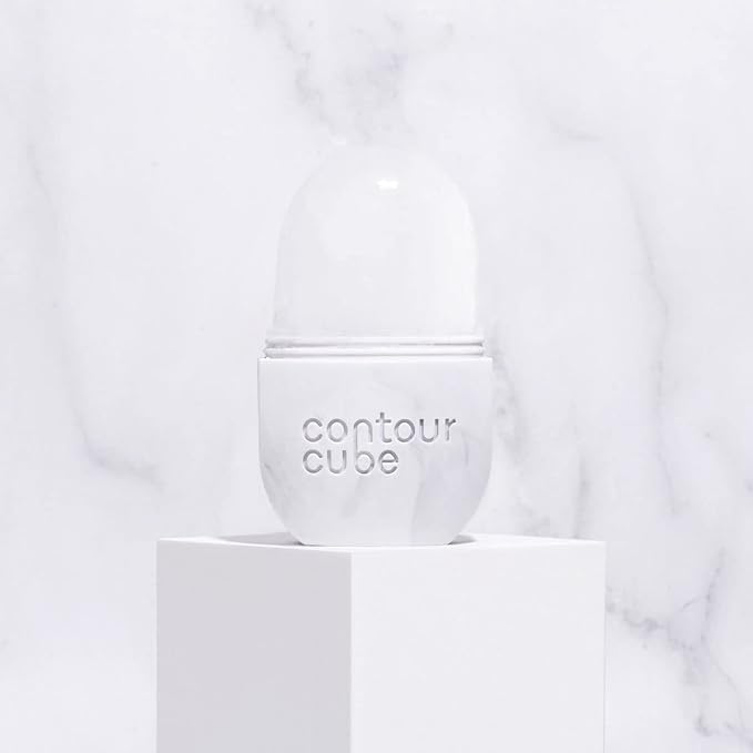 Contour Cube Original - Ice Roller for Sculpting & De-Puffing - Face Ice Roller & Massager with BPA-Free Silicone - Ice Mold for Face - Skin Care Tools for Daily Skincare (180ml) - Marble