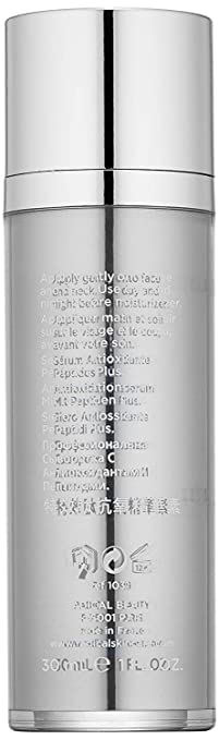 Radical Skincare Advanced Peptide Antioxidant Serum - Repairs and Smooths Skin to Reduce Wrinkles & Improve Elasticity - For All Skin Types - Paraben Free - Clinically Proven Results (1 Fl Oz, 2 Pack)