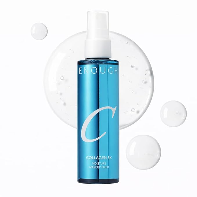 Enough Collagen 3X Moisture Makeup Fixer, Korean Make Up Dewy Setting Spray for Face, Long Lasting Hydrating Facial Mist with Hyaluronic Acid, 3.38 fl oz (100 ml)
