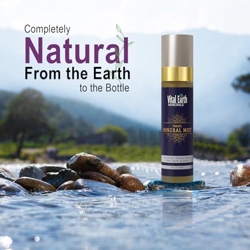 Vital Earth Fulvic Mineral Facial Mist, Travel-Friendly 2-Pack – Anti-Aging Face & Hair Spray for Cellular Renewal & Hydration, 3.4 Oz Ea