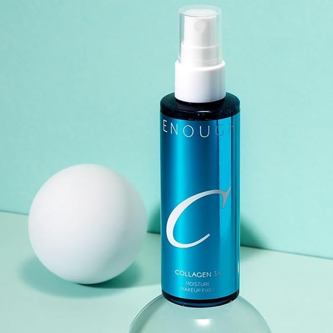 Enough Collagen 3X Moisture Makeup Fixer, Korean Make Up Dewy Setting Spray for Face, Long Lasting Hydrating Facial Mist with Hyaluronic Acid, 3.38 fl oz (100 ml)